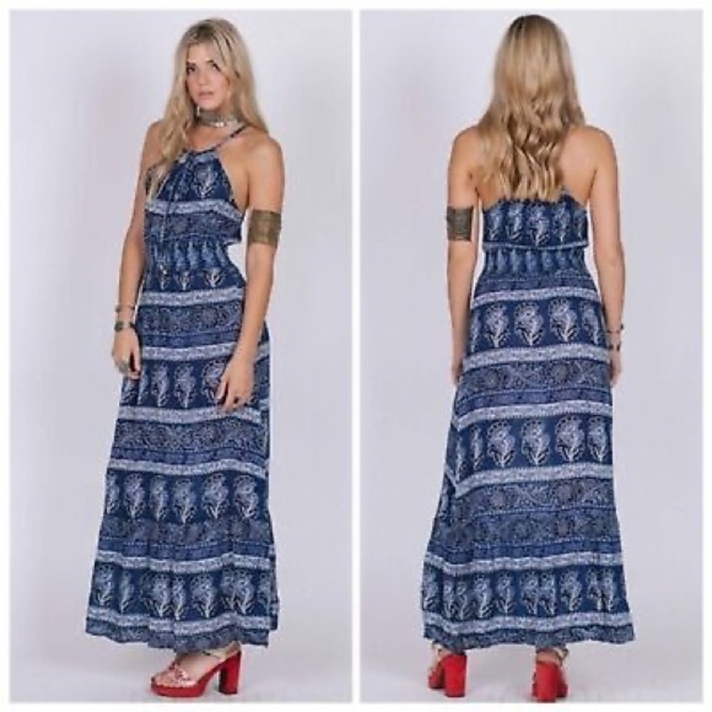 RAGA Blue Patterned Maxi Dress